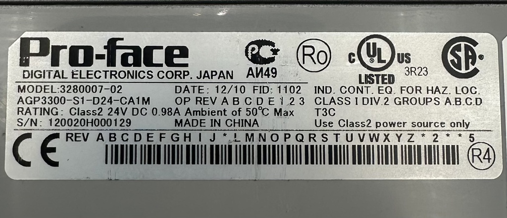 AGP3300 S1 D24 CA1M (3280007‑02)